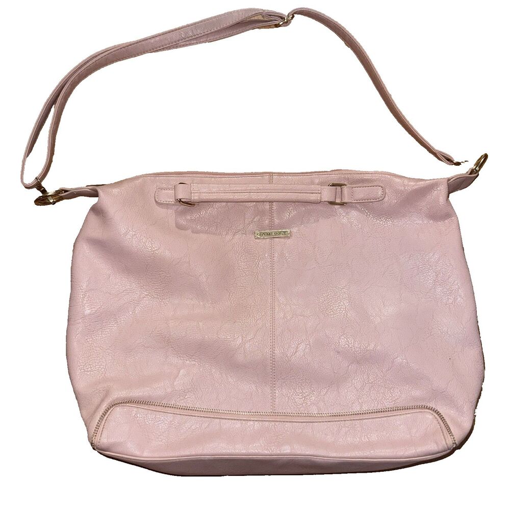 Light Pink faux leather Rampage weekender/travel bag